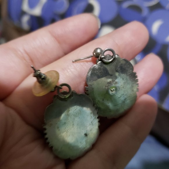 Sterling Silver Lapis Lazuli Earrings - Picture 5 of 6